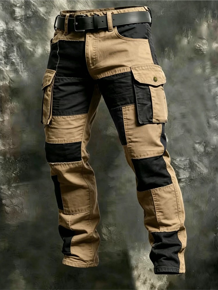 Mens Fashion Cargo Pants - بنطلون كارجو رجالي قطني كاكي، سروال
