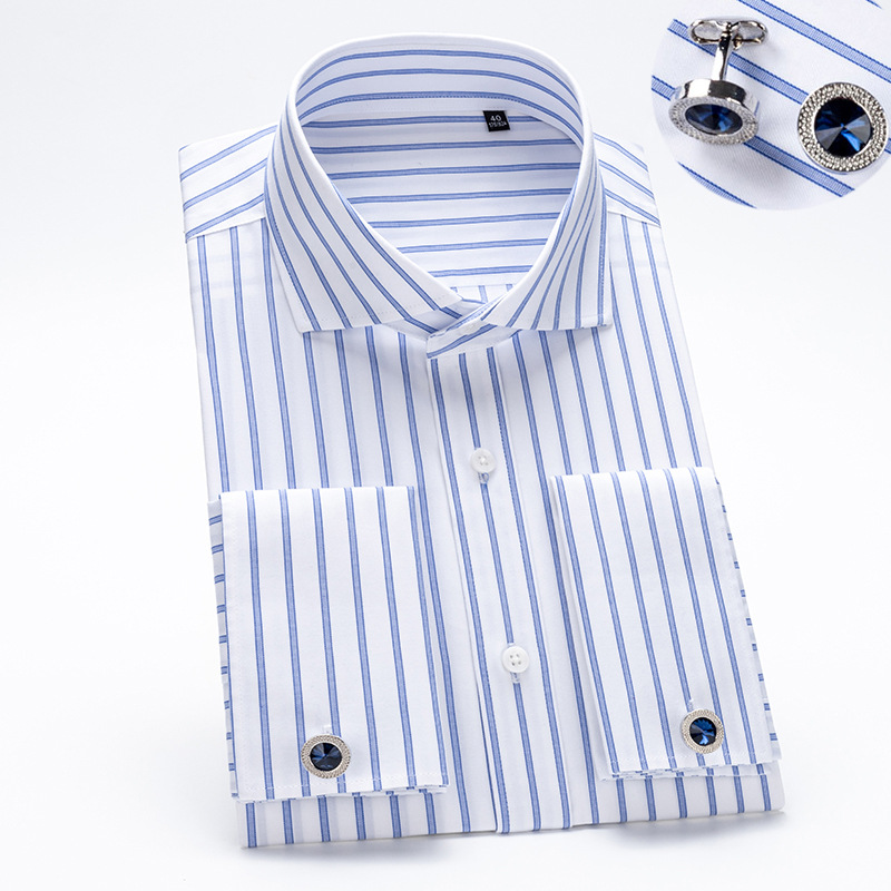 Dress Shirt Non-Iron - الفاخرة وندسور طوق الرجال القطن الفرنسية