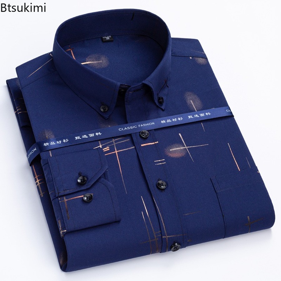 Dress Shirt Non-Iron - أحدث قمصان رجالية رائجة للربيع والخريف،