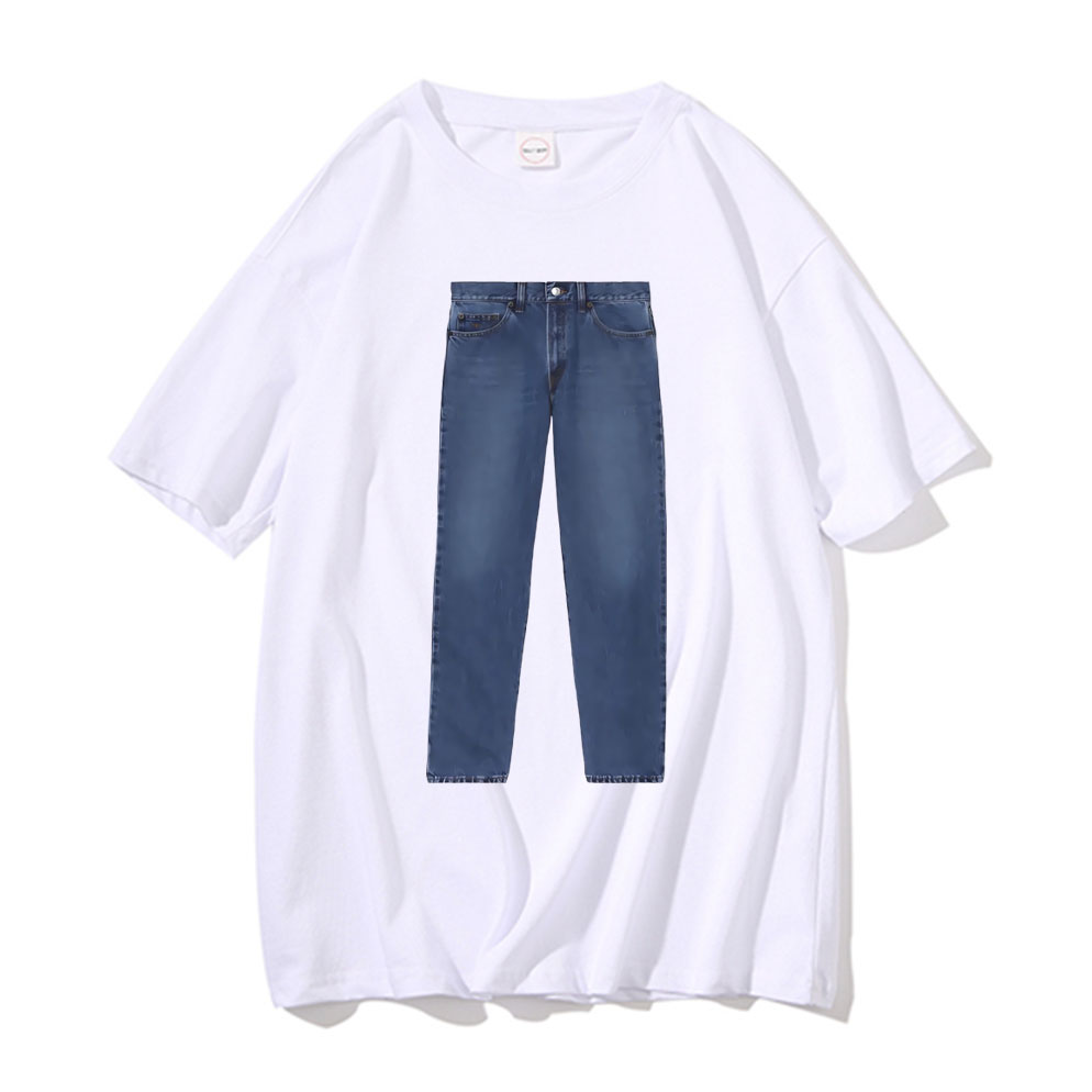 Jeans Shirt Fashion For Men - مضحك الجينز نكتة ميمي التي شيرت