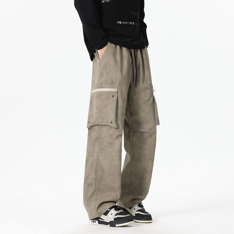 Mens Fashion Cargo Pants - بنطال رجالي مرن عالي الخصر بجيب