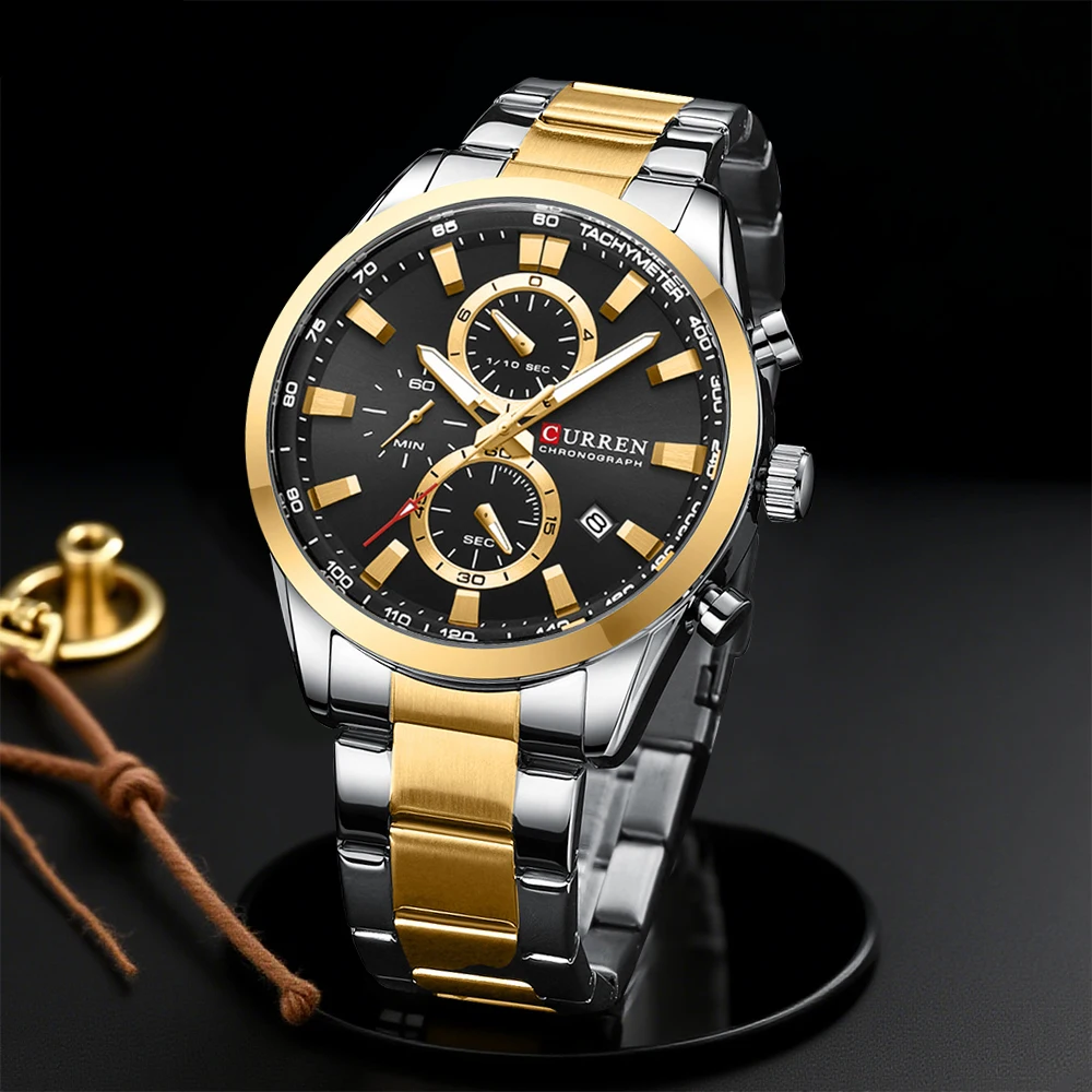 Men'S Fashion Jewelry - CURREN ساعات كوارتز كرونو رياضية كاجوال