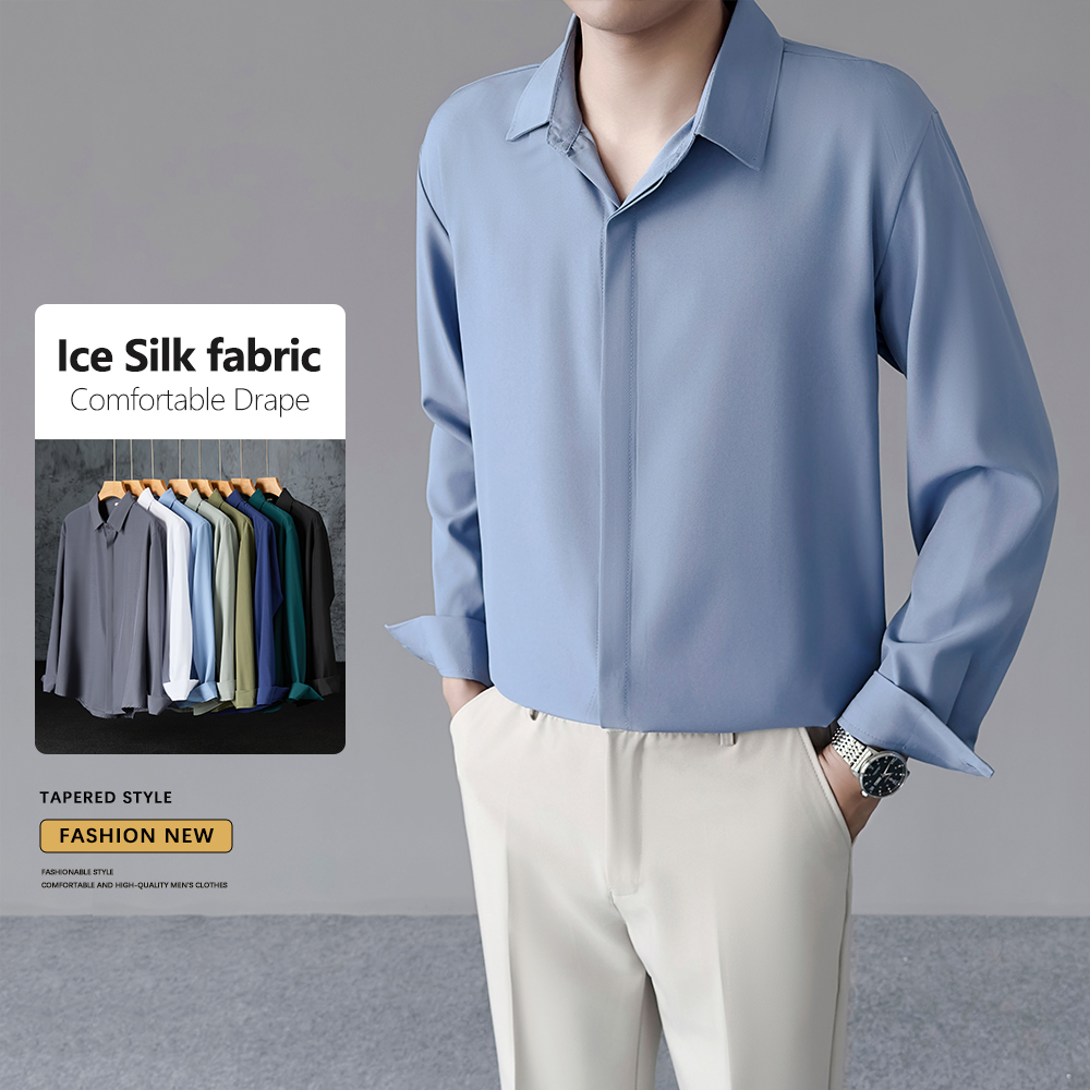 Dress Shirt Non-Iron - قميص رجالي ربيعي صيفي رقيق من