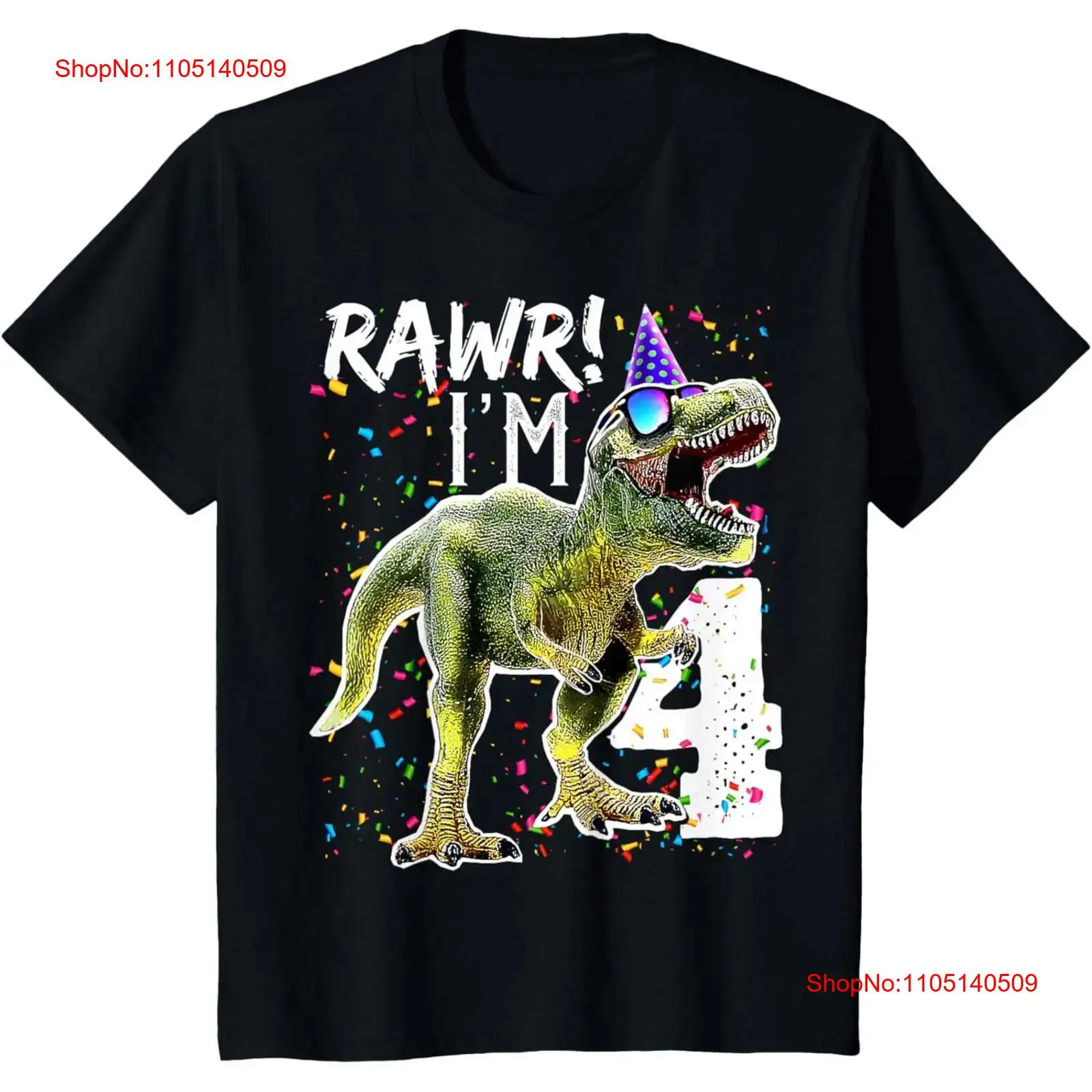 Men Fashion Kids - قميص أطفال Rawr I'm 4 4th