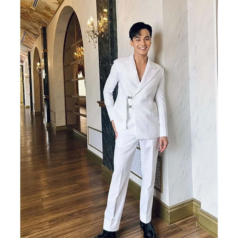 Mens Fashion Trajes - بدلة رجالية بيضاء أنيقة عالية الجودة
