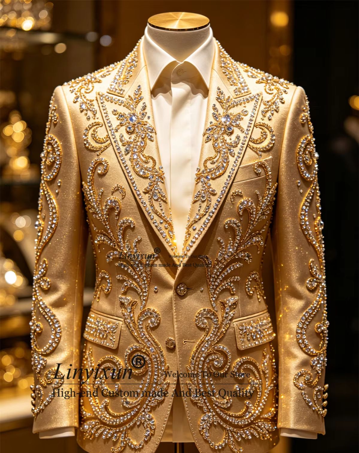 Mens Fashion Trajes - بدلات رجالية فاخرة من الكريستال، أزياء