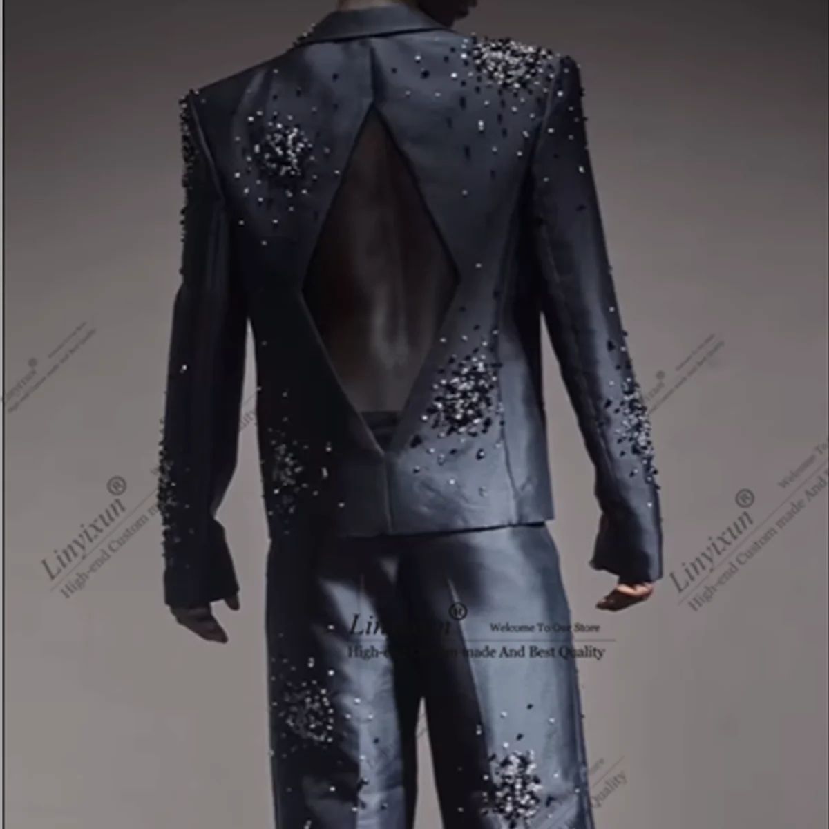 Mens Fashion Trajes - لامعة تصميم نسخة الأحجار سهرة موضة