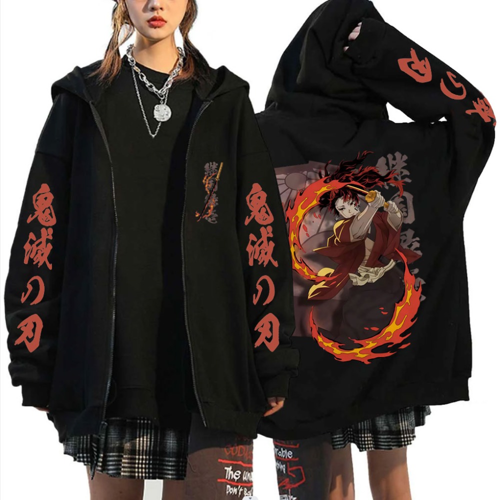 Mens Fashion Zip Up Hoodies - جديد شيطان القاتل Tsugikuni Yoriichi ميرش