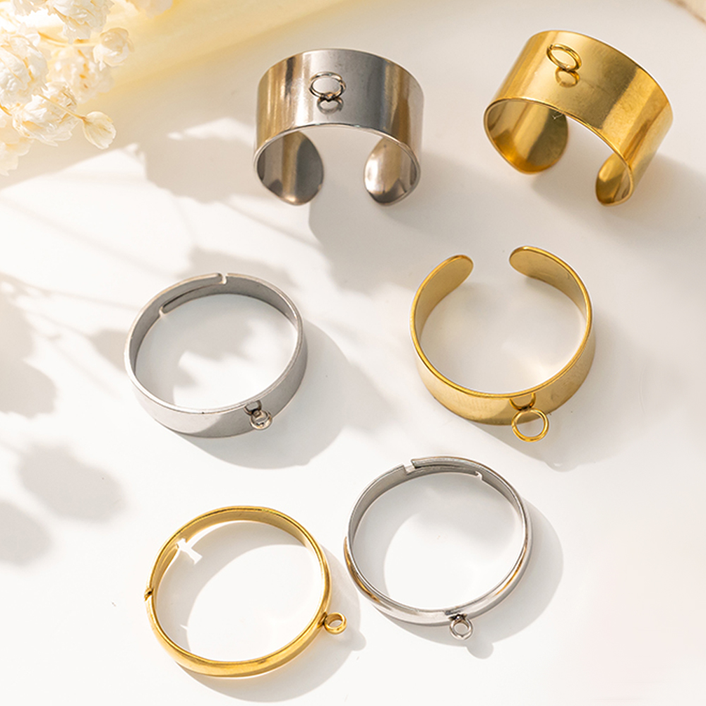 Men'S Fashion Rings - 5 قطعة/الوحدة الفولاذ المقاوم للصدأ الذهب