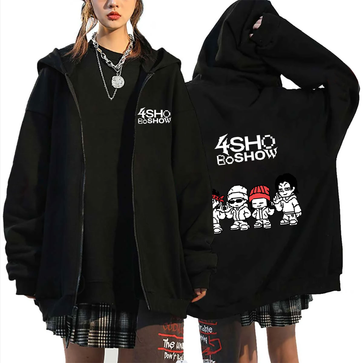 Mens Fashion Zip Up Hoodies - جاكيت بسحاب هودي 4SHOBOIZ من فرقة
