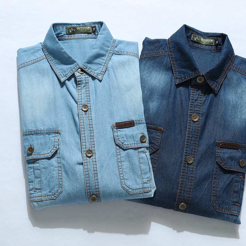 Jeans Shirt Fashion For Men - قمصان دينيم رجالية عصرية جديدة بأكمام