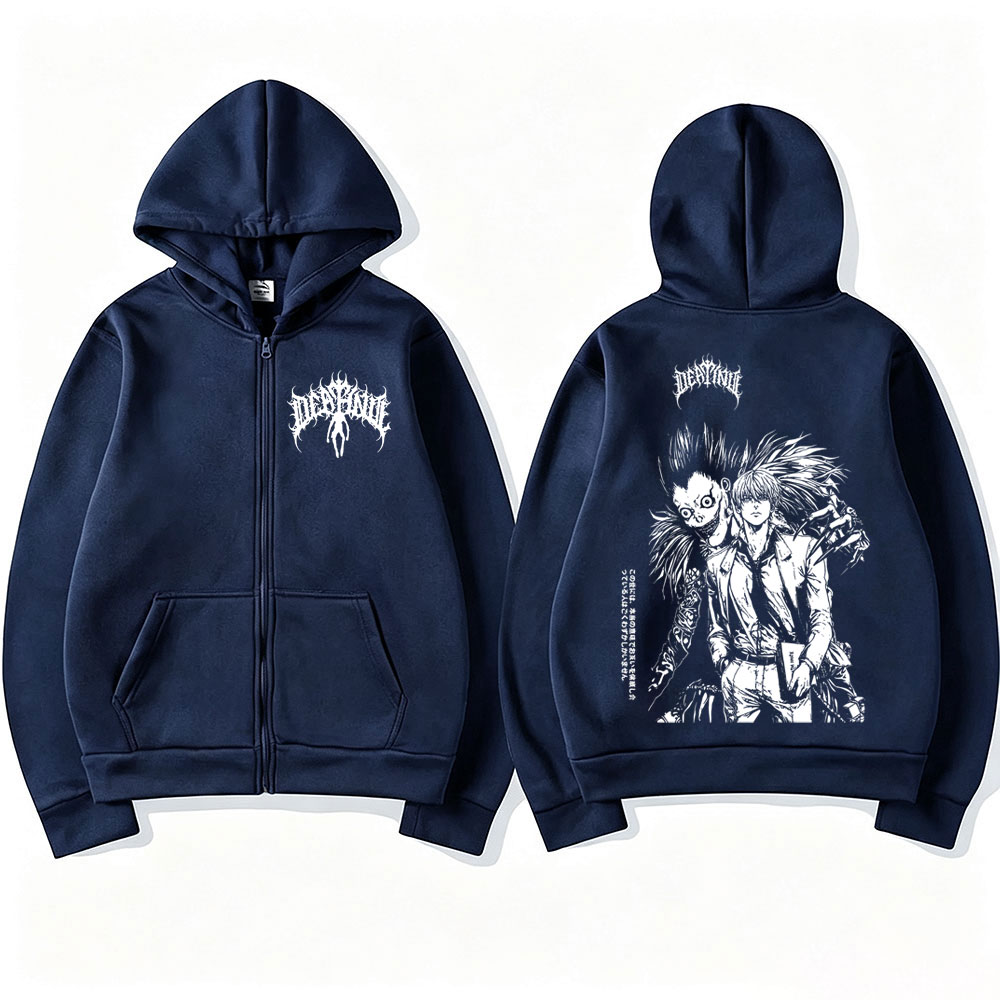 هوديز بسحاب بتصميم أنمي ديث نو - مراجعة Mens Fashion Zip Up Hoodies وسعره