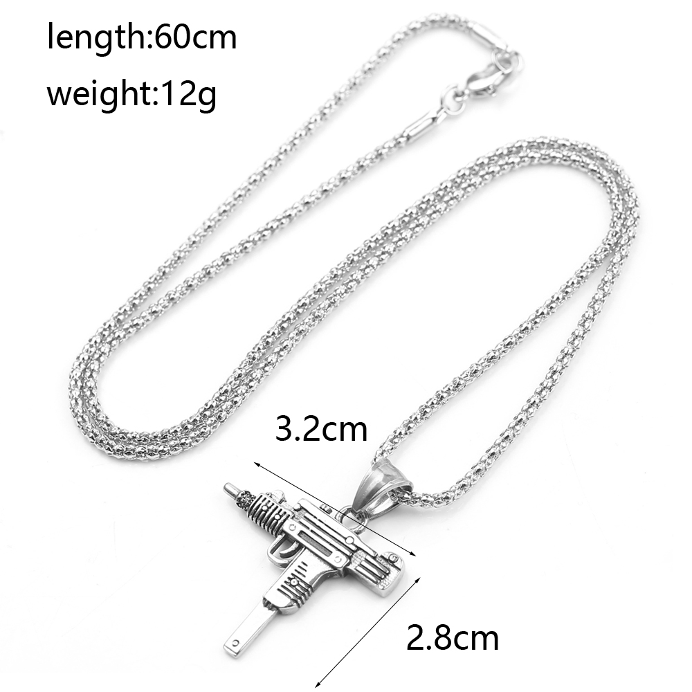 قلادة على شكل مسدس أوزي - مجوه - مراجعة Men'S Fashion Jewelry وسعره