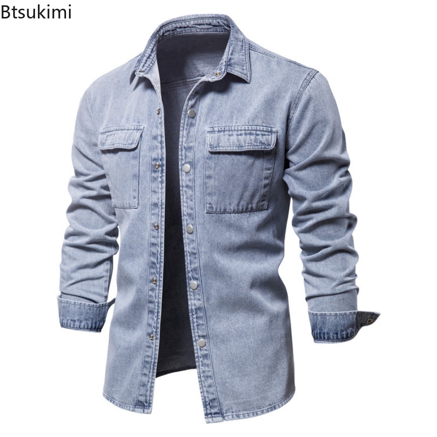 ربيع الخريف الرجال الأزياء ضئي - مراجعة Jeans Shirt Fashion For Men وسعره