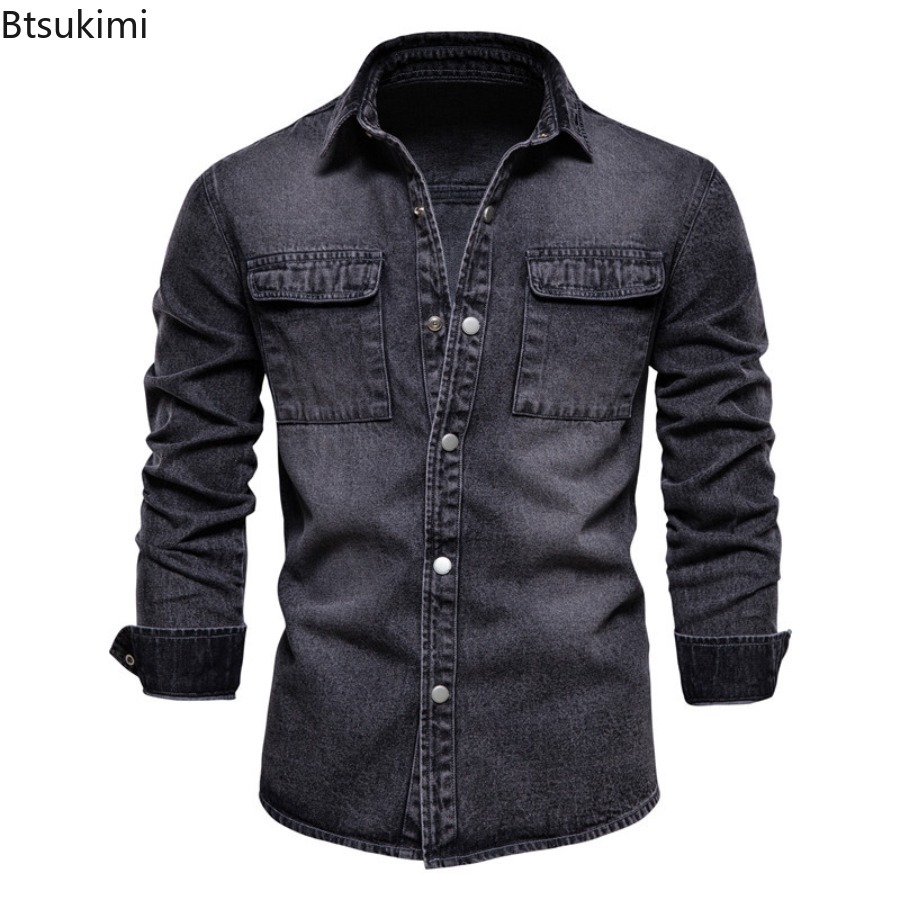 ربيع الخريف الرجال الأزياء ضئي - مراجعة Jeans Shirt Fashion For Men وسعره
