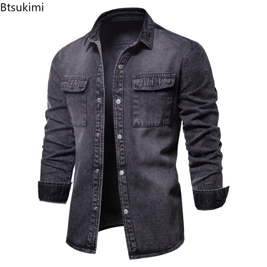 ربيع الخريف الرجال الأزياء ضئي - مراجعة Jeans Shirt Fashion For Men وسعره