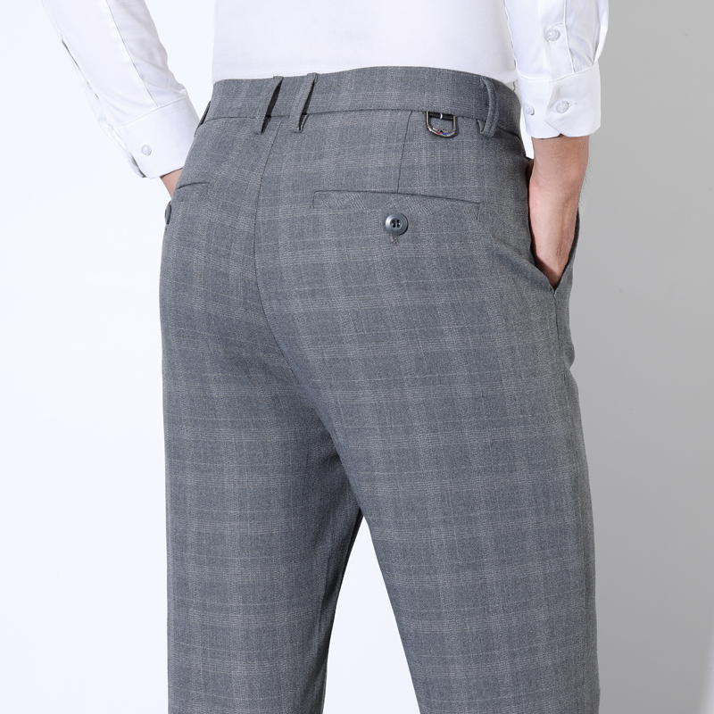 القطن منقوشة مخطط الكلاسيكية د - مراجعة Men'S Dress Pants Fashion وسعره