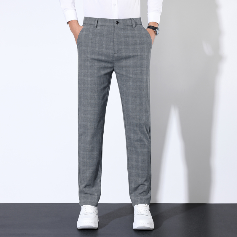 القطن منقوشة مخطط الكلاسيكية د - مراجعة Men'S Dress Pants Fashion وسعره