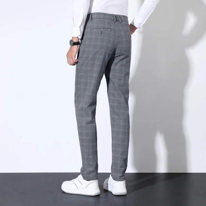القطن منقوشة مخطط الكلاسيكية د - مراجعة Men'S Dress Pants Fashion وسعره