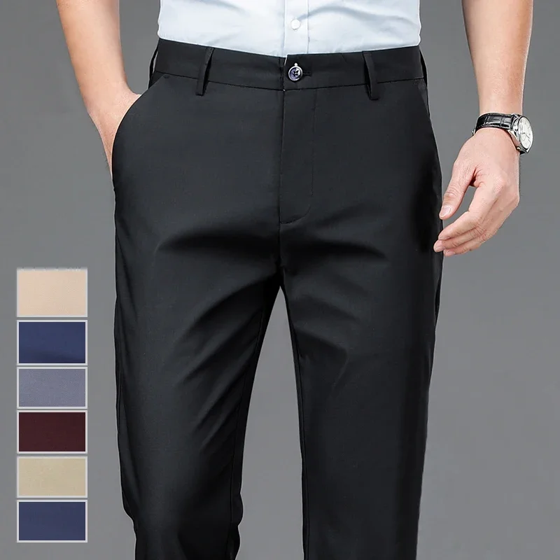 سراويل كاجوال مطاطية للرجال ،  - مراجعة Men'S Dress Pants Fashion وسعره