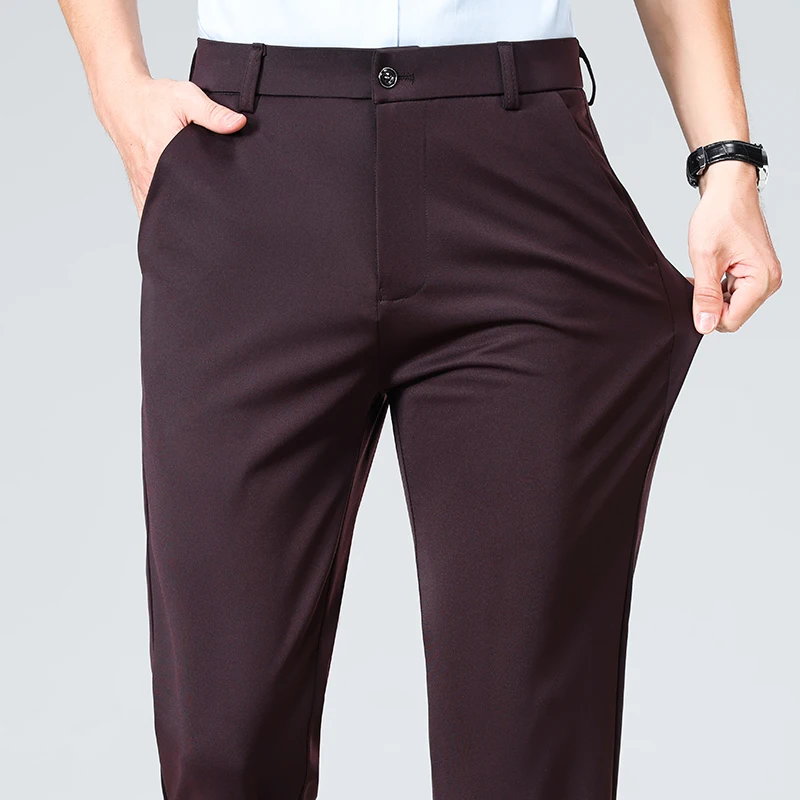 سراويل كاجوال مطاطية للرجال ،  - مراجعة Men'S Dress Pants Fashion وسعره