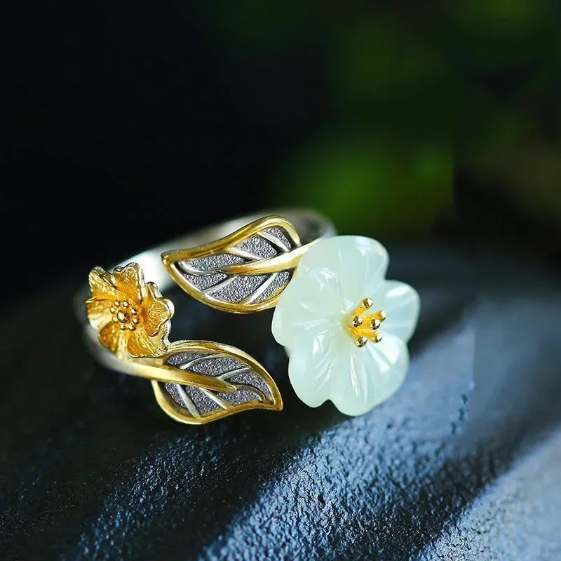 925 الفضة الأبيض Hetian اليشم  - مراجعة Men'S Fashion Rings وسعره