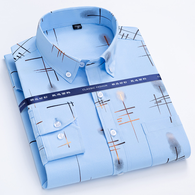 قميص منقوش بأكمام طويلة للرجال - مراجعة Dress Shirt Non-Iron وسعره