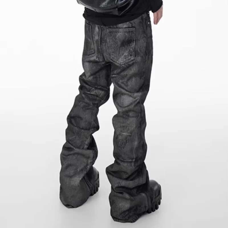 HKSH مردوں کی ٹائیڈ ڈارک ہائی  - مراجعة Men'S Fashion Nova Jeans وسعره