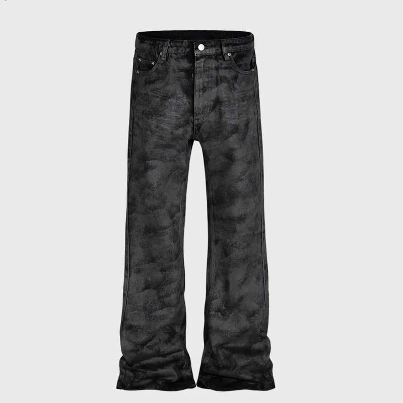 HKSH مردوں کی ٹائیڈ ڈارک ہائی  - مراجعة Men'S Fashion Nova Jeans وسعره