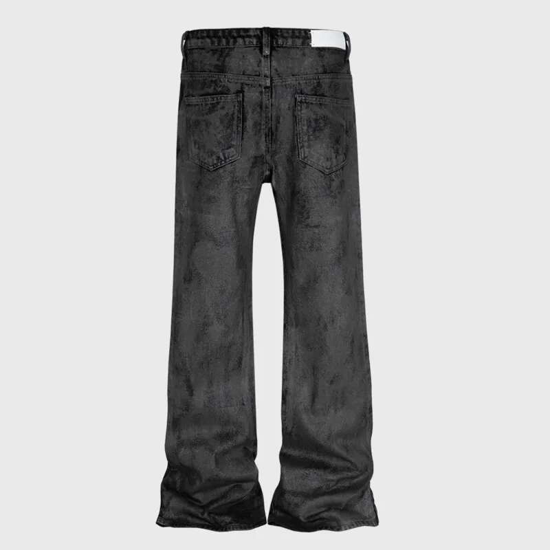 HKSH مردوں کی ٹائیڈ ڈارک ہائی  - مراجعة Men'S Fashion Nova Jeans وسعره