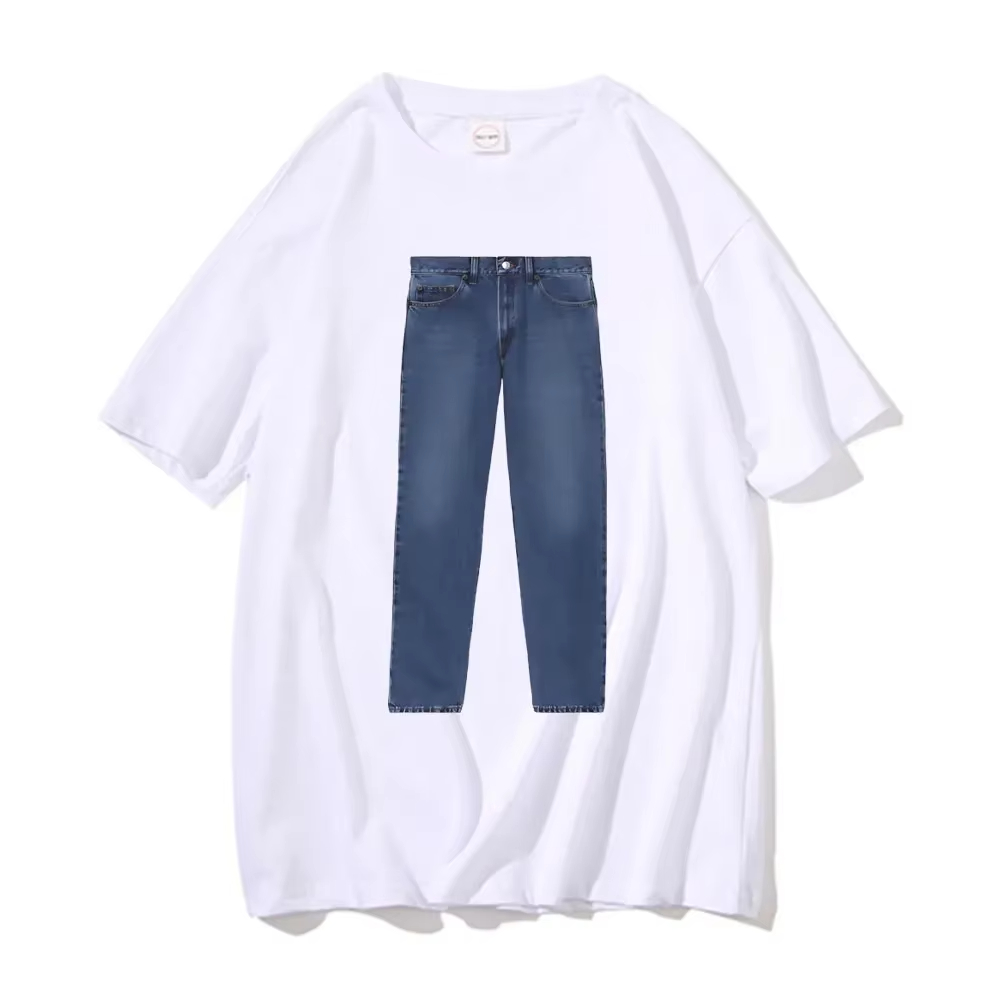 تي شيرت رجالي مطبوع بنمط ميم م - مراجعة Jeans Shirt Fashion For Men وسعره