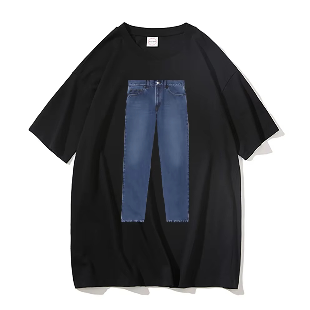 تي شيرت رجالي مطبوع بنمط ميم م - مراجعة Jeans Shirt Fashion For Men وسعره
