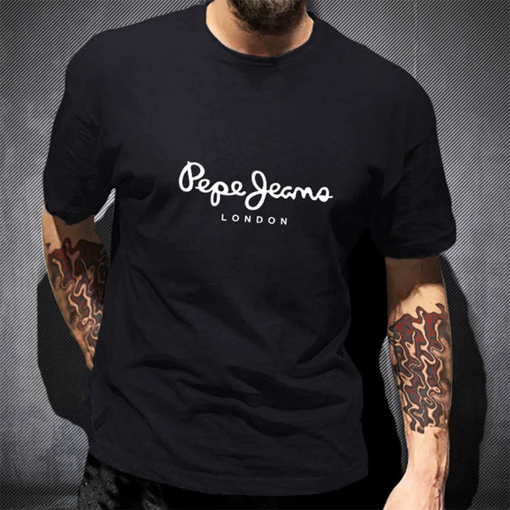 تي شيرت بتصميم بسيط مع شعار عل - مراجعة Jeans Shirt Fashion For Men وسعره