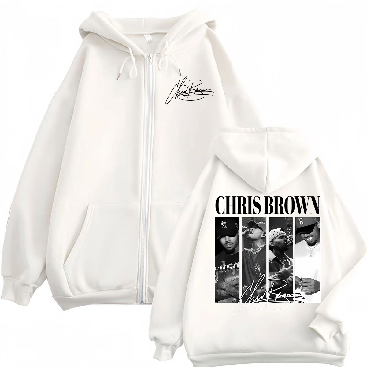 هوديز بسحاب بتصميم رابر كريس ب - مراجعة Mens Fashion Zip Up Hoodies وسعره