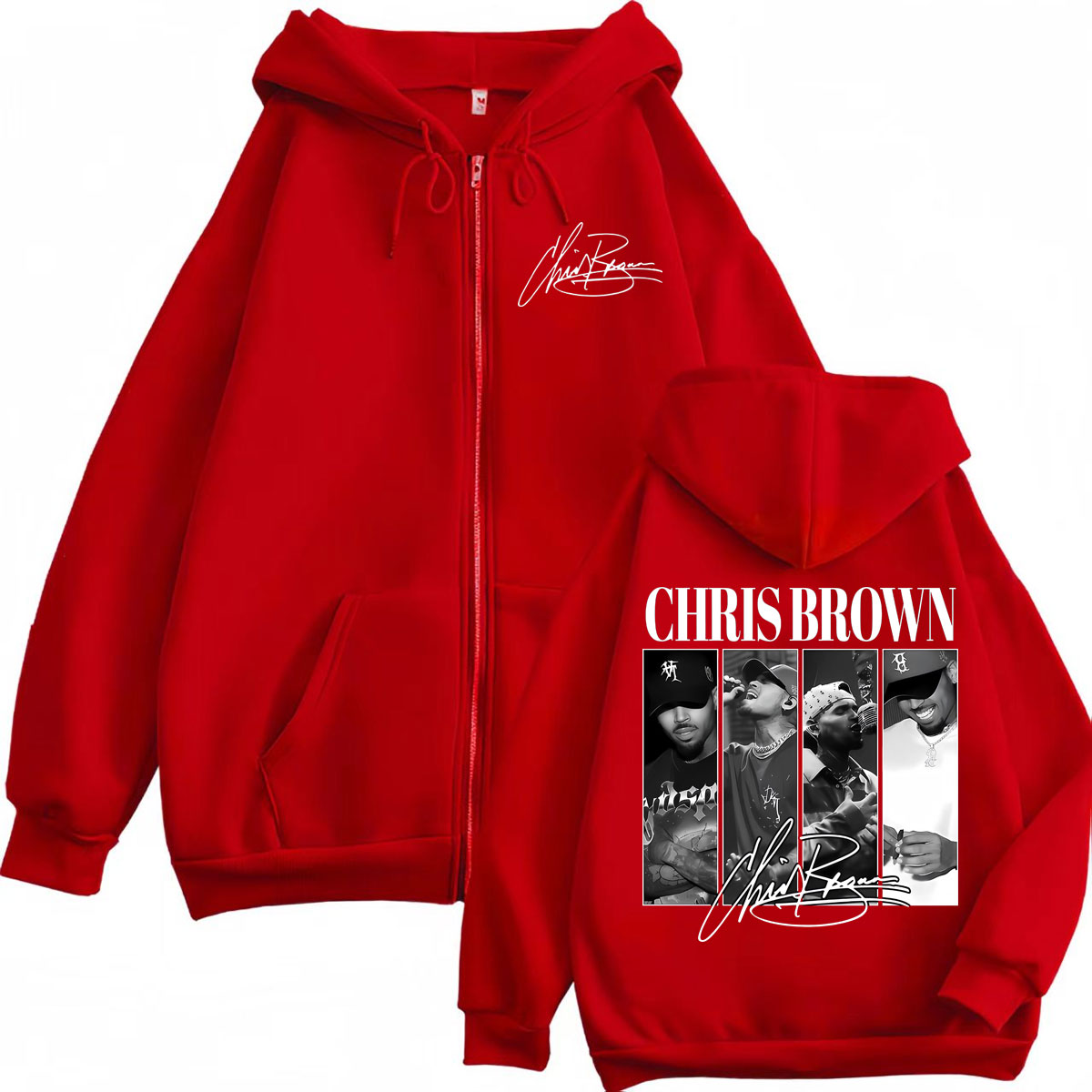 هوديز بسحاب بتصميم رابر كريس ب - مراجعة Mens Fashion Zip Up Hoodies وسعره