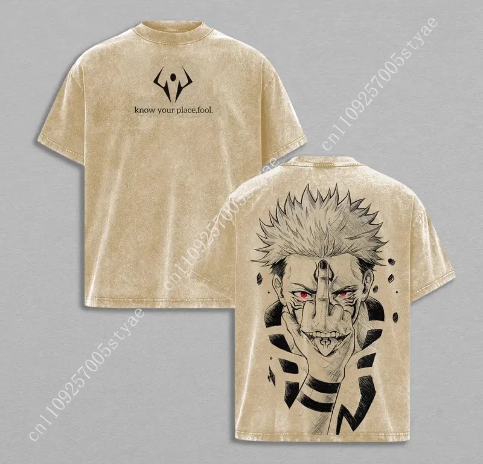 تي شيرت أنيمي ريومين سوكونا بت - مراجعة Graphic Tee Oversized وسعره