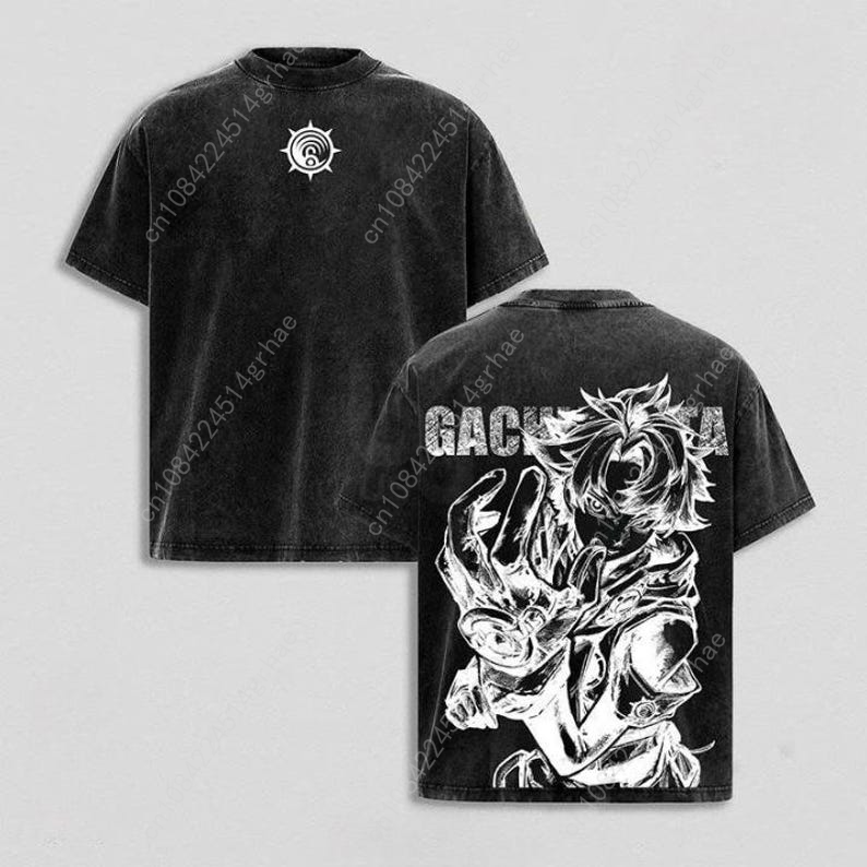 تي شيرت غاتشياكوتا بتصميم أنيم - مراجعة Graphic Tee Oversized وسعره