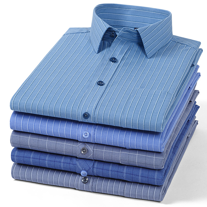 حجم كبير 7XL-6XL-5XL الرجال قم - مراجعة Dress Shirt Non-Iron وسعره