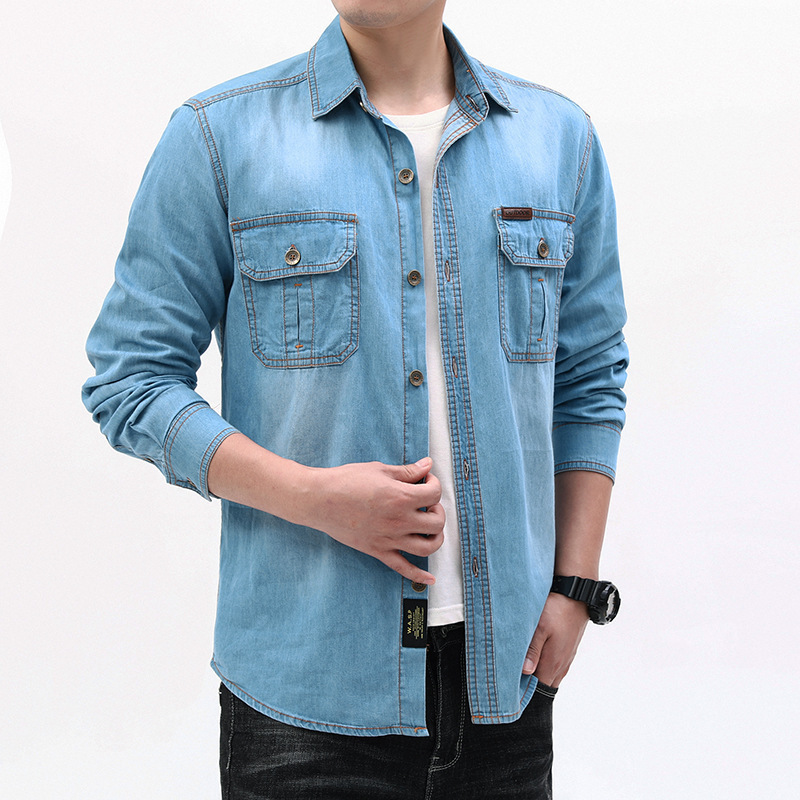 قمصان دينيم رجالية عصرية جديدة - مراجعة Jeans Shirt Fashion For Men وسعره