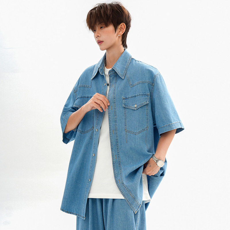 قمصان دينيم رجالية فضفاضة بتصم - مراجعة Jeans Shirt Fashion For Men وسعره