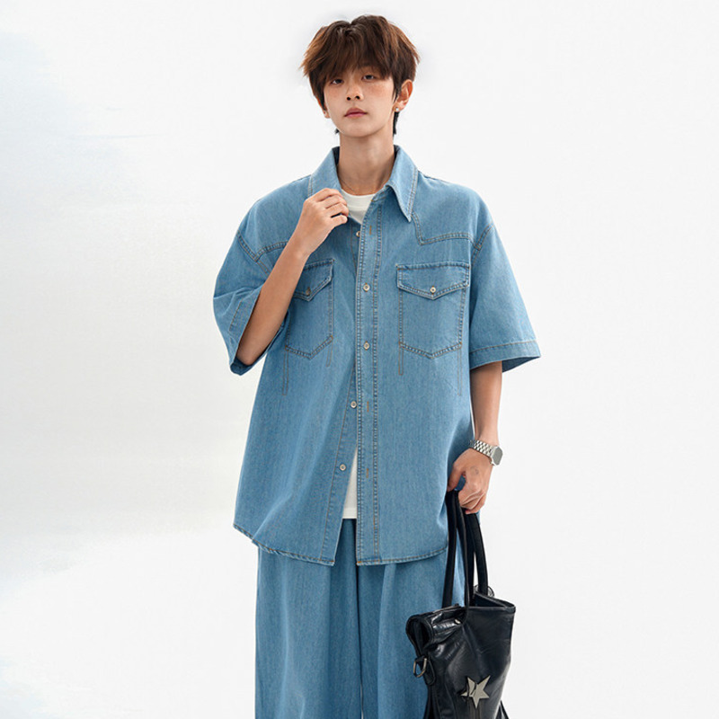 قمصان دينيم رجالية فضفاضة بتصم - مراجعة Jeans Shirt Fashion For Men وسعره